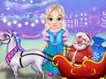 Logħba Little Elsa Clean Christmas Carriage onlajn