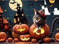 Logħba Puzzle jigsaw: qattus ta 'Halloween onlajn