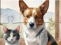 Logħba Jigsaw Puzzle: Pittura Żejt Kelb U Qattus  onlajn
