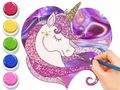 Logħba Ktieb tal-kulur: Unicorn glowing  onlajn