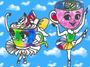 Logħba Ktieb tal-kulur għat-tfal: ballerina cappuccina onlajn
