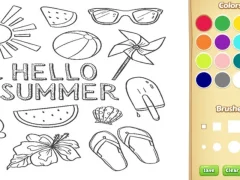 Logħba Hello Summer Coloring Book for Kids onlajn