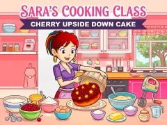 Logħba Sara’s Cooking Class: Cherry Upside Down Cake onlajn