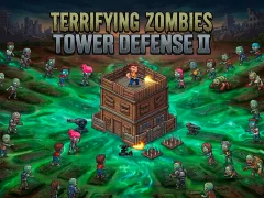 Logħba Terrifying Zombies Tower Defense II onlajn