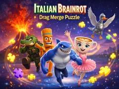 Logħba Italian Brainrot Drag Merge Puzzle onlajn