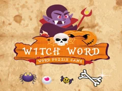 Logħba Witch Word Halloween Puzzel Game onlajn