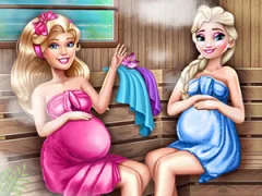 Logħba Cute Mommies Pregnant Sauna onlajn