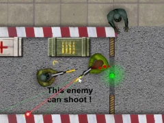 Logħba Zombie Shooting 2D onlajn