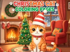 Logħba Christmas Cat Coloring Pages onlajn