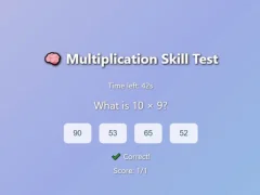 Logħba Multiplication Skill Test onlajn