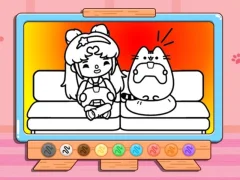 Logħba Coloring Book: Toca Life With Pusheen onlajn