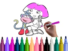 Logħba Dora Coloring Fun Time onlajn