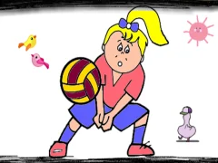 Logħba Volleyball Fun Coloring onlajn