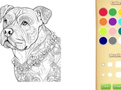 Logħba Dog Coloring Book for Adults onlajn