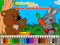 Logħba Coloring book: Bear and rabbit onlajn