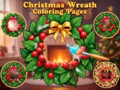 Logħba Christmas Wreath Coloring Pages onlajn