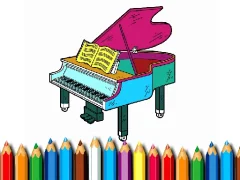 Logħba Back To School: Piano Coloring Book onlajn