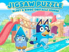 Logħba Jigsaw Puzzle: Bluey & Bingo Obstacle Course onlajn