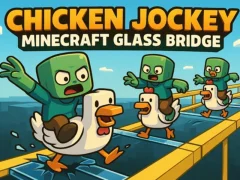 Logħba Chicken Jockey: Minecraft Glass Bridge onlajn