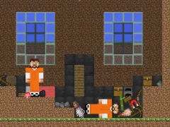 Logħba Escape from the prison in Mineblock! Destruction! onlajn