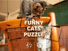 Logħba Funny Cats Puzzle onlajn