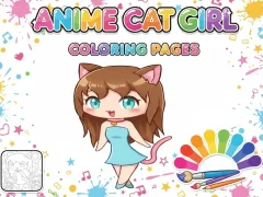 Logħba Anime Cat Girl Coloring Pages onlajn