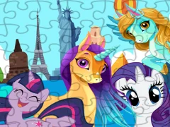 Logħba Unicorns Travel The World Puzzle onlajn