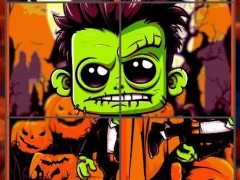 Logħba Franky & Vampire Halloween Puzzle onlajn