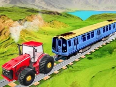 Logħba Chain Tractor Train Towing Game 3D onlajn