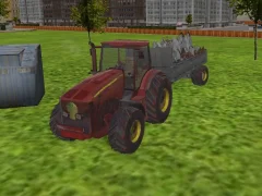 Logħba 3D city tractor garbage sim onlajn
