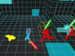 Logħba Stickman Neon Sword Fighting onlajn
