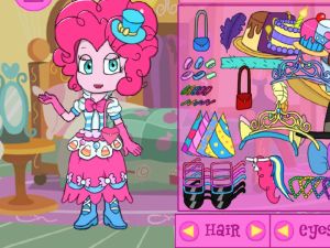 Logħba Il-pony equestria tal-poni żgħar tiegħi Pinkie Pie Dress Up onlajn