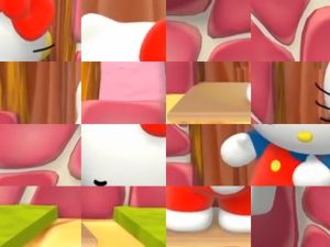Logħba Hello kitty video puzzle onlajn