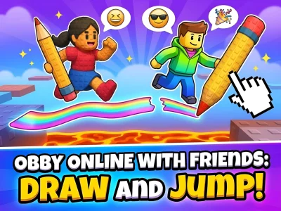 Logħba Obby online with friends: Draw and Jump! onlajn
