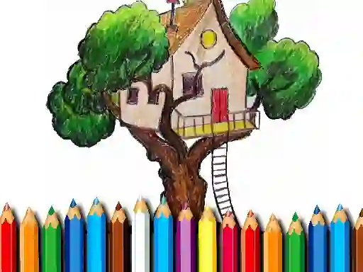 Logħba Tree House Coloring Book onlajn