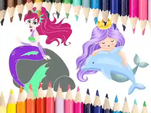 Logħba Mermaid Coloring Book onlajn