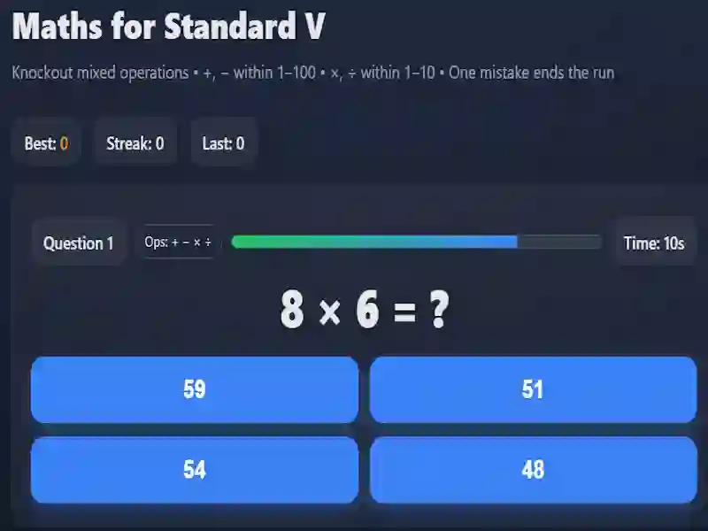 Logħba Maths for Standard V onlajn