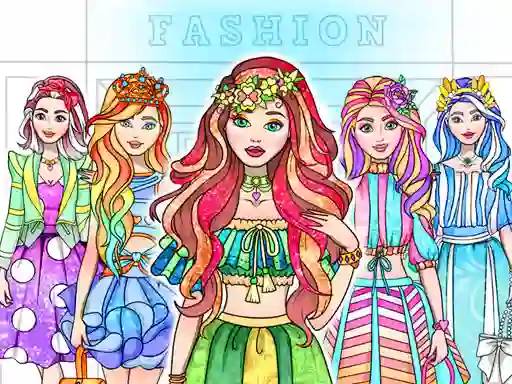Logħba Girl Coloring Dress Up Games onlajn