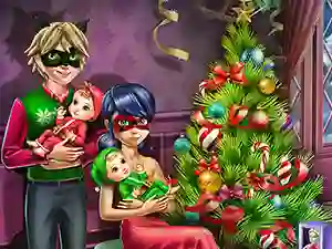 Logħba Dotted Girl Family Christmas onlajn
