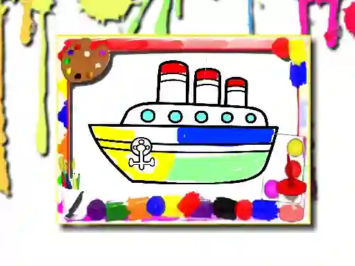 Logħba Boats Coloring Book onlajn