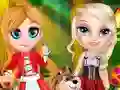 Logħba Little Elsa In Red Hood onlajn