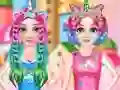 Logħba Princesses Rainbow Unicorn Hair Salon onlajn
