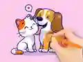 Logħba Coloring Book: Dog And Cat onlajn