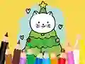 Logħba Coloring Book: Cats And Christmas Tree onlajn