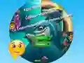 Logħba Round Jigsaw Puzzle Collect Pictures of Funny Ocean Inhabitants onlajn