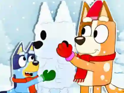 Logħba Jigsaw Puzzle: Bluey Christmas Snowman onlajn