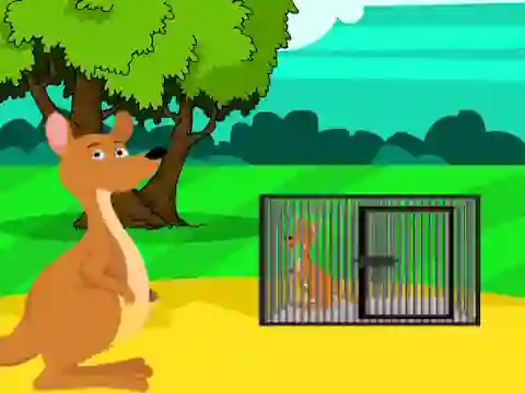 Logħba Red Kangaroo Baby Rescue from Cage onlajn