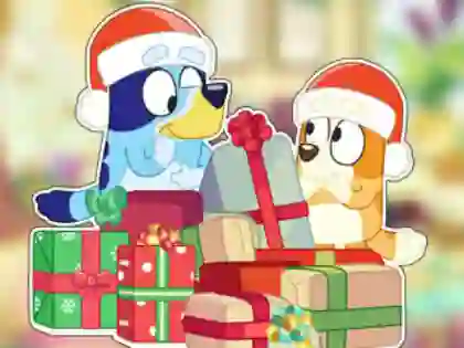 Logħba Jigsaw Puzzle: Bluey Christmas Unboxing onlajn