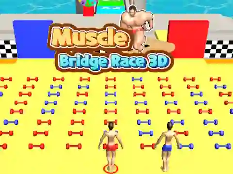 Logħba Muscle Bridge Race 3D onlajn