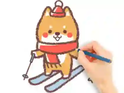 Logħba Coloring Book: Skiing Puppy onlajn